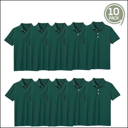 Hunter Green (5-Pack) 8 10-Pack School Uniform Tagless Polo Tshirt for Little Boys & Big Boys